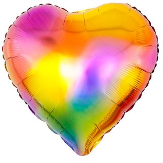 Шар фольгированный Сердце, разноцветный